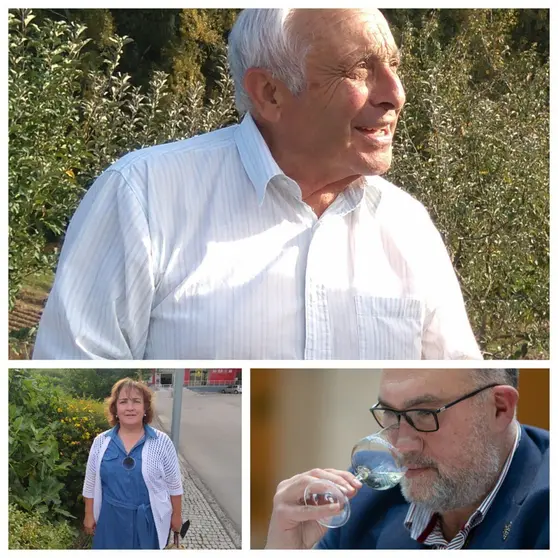 "Lucho" de Gondulfes (arriba), Josefa &Aacute;lvarez y Luis Buitr&oacute;n.