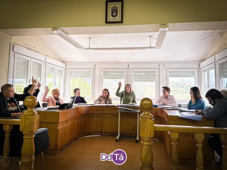 Os cinco ed&iacute;s do grupo de Goberno de Vilardev&oacute;s votando a favor do reco&ntilde;ecemento de Rodolfo N&uuml;&ntilde;ez de las Cuevas. | FOTO: Anabel G. Sim&oacute;n.