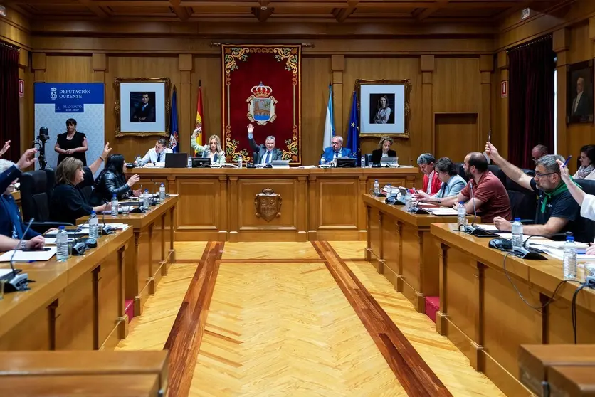 Pleno ordinario da Deputaci&oacute;n Ourense. Asisiten Lu&iacute;s Menor P&eacute;rez (Presidente Deputaci&oacute;n); Marta N&oacute;voa Iglesias (VicePresidenta 1&ordf;); Cesar Fern&aacute;ndez Gil (VicePresidente 2&ordm;); Rosendo Fern&aacute;ndez; Jorge Pumar Tesouro (Deputado PPOU); Jos&eacute; Miguel P&eacute;rez Blecua (Deputado PPOU); Manuel Seoane Rodr&iacute;guez (Deputado PPOU); Patricia Torres Madureira (Deputado PPOU); Mar&iacute;a del Carmen Gonz&aacute;lez Quintela  (Deputada PPOU); Jos&eacute; Mar&iacute;a Lago Cabo (Deputado PPOU); Mar&iacute;a Teresa Barge Bello (Deputada PPOU); Emilio