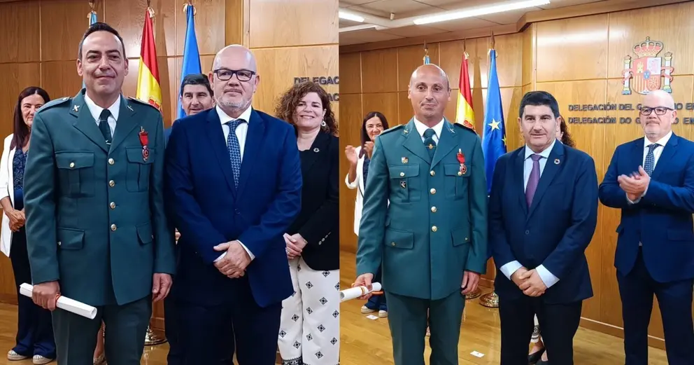 20240708 Condecoraci&oacute;n Jos&eacute; Alberto Ya&ntilde;ez y Alejandro Urbano, garda civil, por traballo nos incendios de Ver&iacute;n 2022