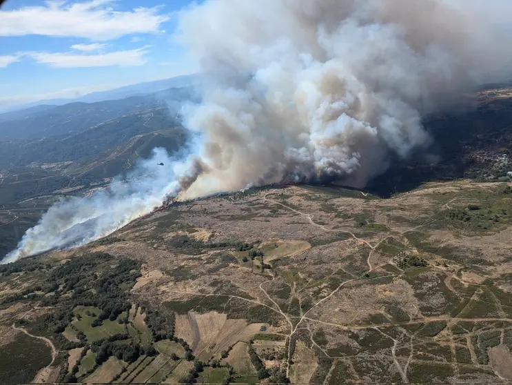 El incendio de A Gudi&ntilde;a se declar&oacute; pasadas las 13:00 horas. | FOTO: BRIFTABUYO.