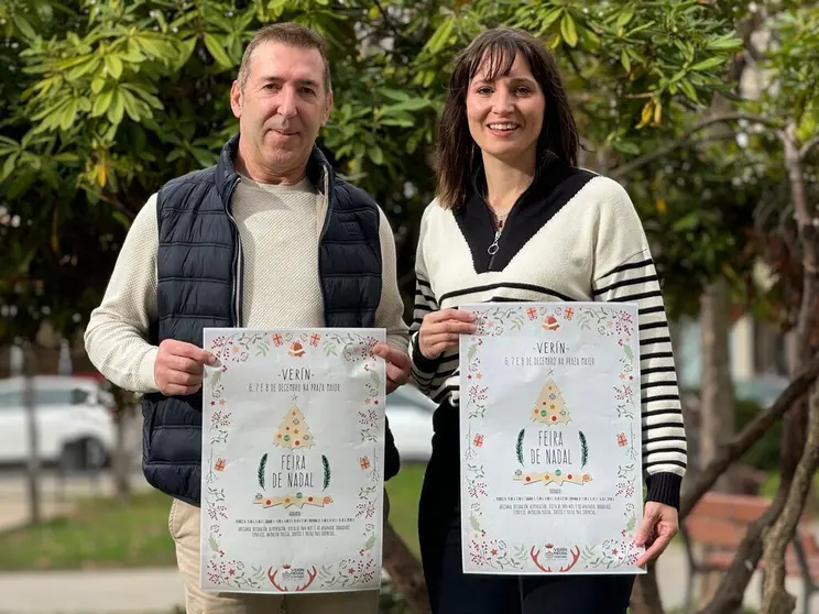 Manuel Lorenzo y Samanta Barreira, los dos ediles responsables de la Feira de Nadal. | FOTO: Carlos Montero.