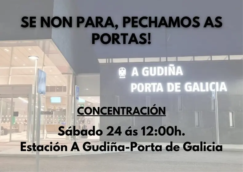 Cartel de la concentraci&oacute;n prevista para este s&aacute;bado en A Gudi&ntilde;a.