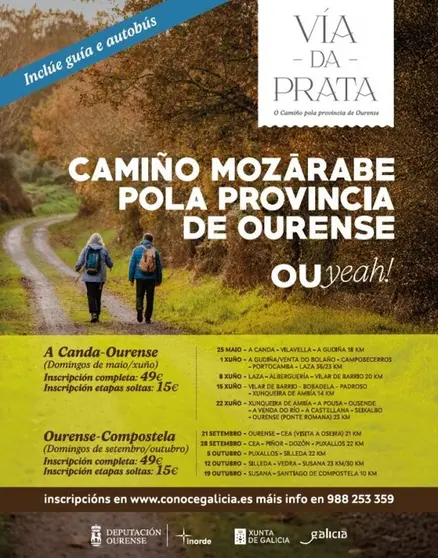 Cami&ntilde;o moz&aacute;rabe pola provincia de Ourense, V&iacute;a da Prata por etapas