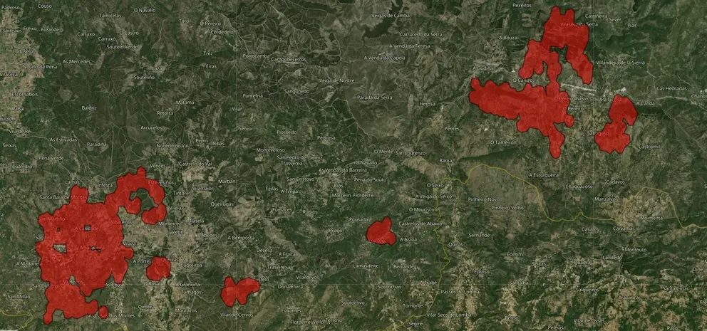 20250814 Extensi&oacute;n quemada raia do lume, incendios O&iacute;mbra, Vilardev&oacute;s, A Mezquita, Monterrei, A Gudi&ntilde;a_CopernicusEFFIS