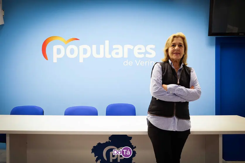 Luisa Valladares, en la sede del PP de Ver&iacute;n, este mi&eacute;rcoles. | FOTO: Anabel G. Sim&oacute;n.
