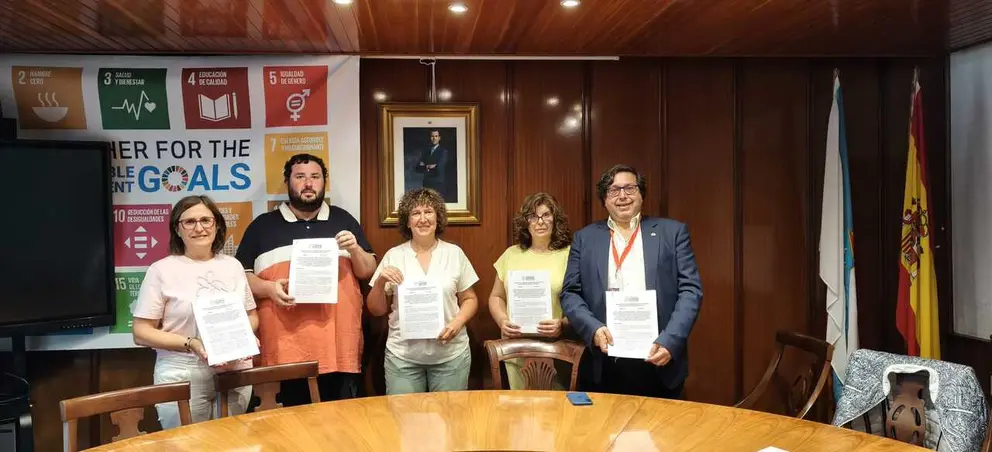 Alcaldes dos catro concellos participantes na sinatura deste Manifesto.