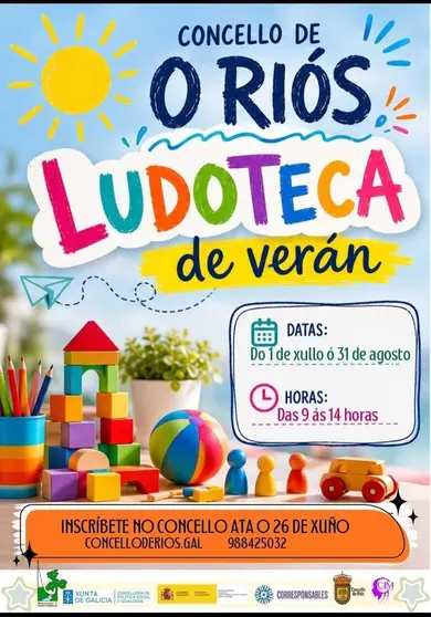 El Concello de O Ri&oacute;s ofrece su Ludoteca de Verano del 1 de julio al 31 de agosto.
