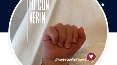 Es es el pu&ntilde;o de Manuel, un d&iacute;a despu&eacute;s de su nacimiento en diciembre de 2019.