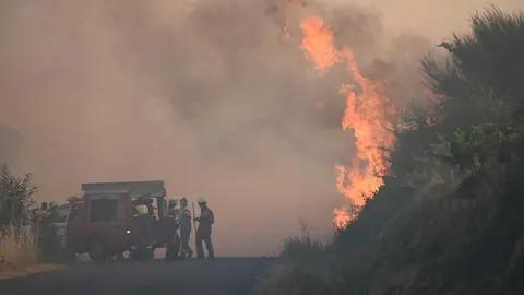 O incendio activo preto de Salgueira. | FOTO: Noelia Caseiro.