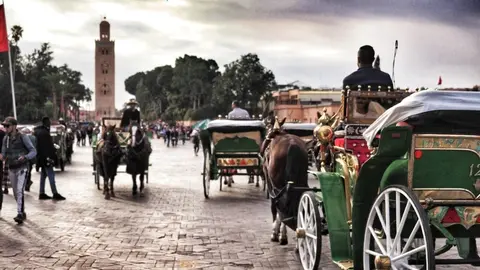 Minarete de la Koutoubia en el coraz&oacute;n de Marrakech. |  FOTO: Mila Ojea.