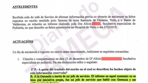 Copia del informe de Inspecci&oacute;n M&eacute;dica del expediente disciplinario abierto a Javier Castrillo.