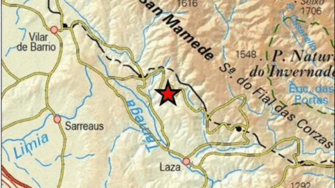 Epicentro del &uacute;ltimo de los terremotos de esta madrugada en Laza.