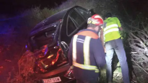 Accidente en la A - 52 en A Mezquita