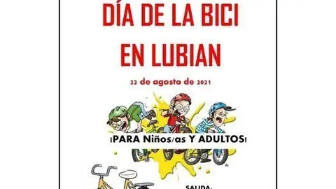 Cartel promocional do D&iacute;a da Bici en Lubi&aacute;n.