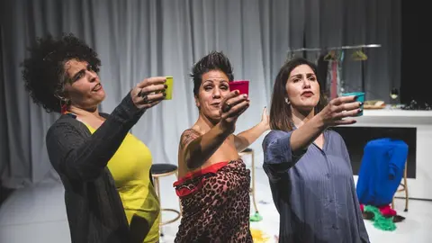 As tres actrices de Feminissimas.