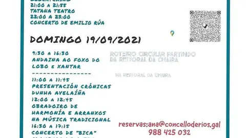 Programa de 'O teu Xacobeo' para o mes de setembro en Ri&oacute;s.