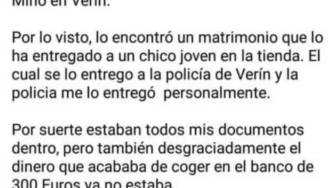 Publicaci&oacute;n realizada en sus redes por la propietaria de la cartera.
