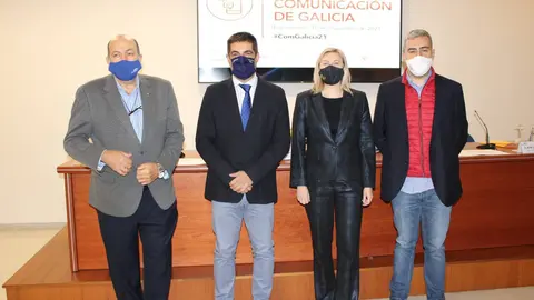 O director de Expourense, Rogelio Mart&iacute;nez; o delegado territorial da Xunta en Ourense, Gabriel Al&eacute;n; a xerente do Inorde, Enma Gonz&aacute;lez; e o presidente do Cl&uacute;ster, Xos&eacute; Luis Reza.