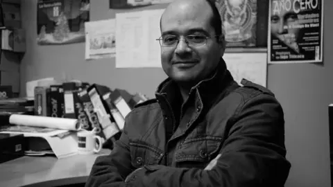 O escritor e xornalista coru&ntilde;&eacute;s Miguel Pedrero.