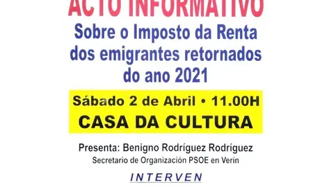 Cartel do acto informativo do PSdeG.