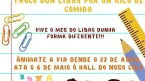 El cartel que anuncia la solidaria propuesta del CEIP de Vilardev&oacute;s.