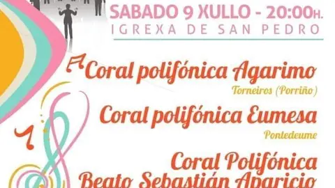Cartel do Concerto de Corais da Gudi&ntilde;a, este s&aacute;bado.