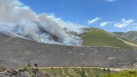 O lume avanza polo Parque Natural do Invernadeiro. | FOTO: Asociaci&oacute;n de Trabajadores de las Brif.