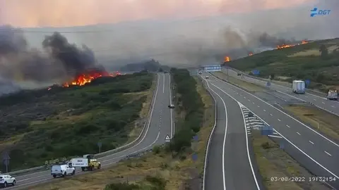 Imaxe das c&aacute;maras de vixiancia da DXT no quil&oacute;metro 117 da A-52.