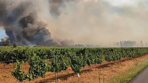 O lume do pasado 3 de agosto de 2022, moi cerca dos vi&ntilde;edos de Vilamaior. | FOTO: Xos&eacute; Lois Colmenero.