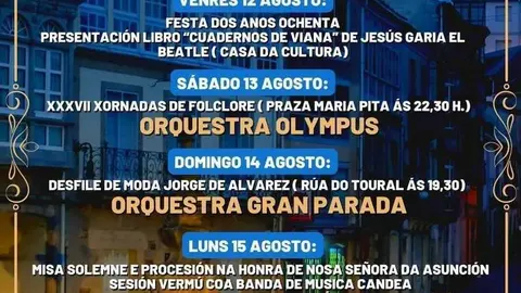 Cartel das festas en Viana.