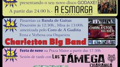 Cartel das festas na Gudi&ntilde;a, que comezan ma&ntilde;&aacute;.