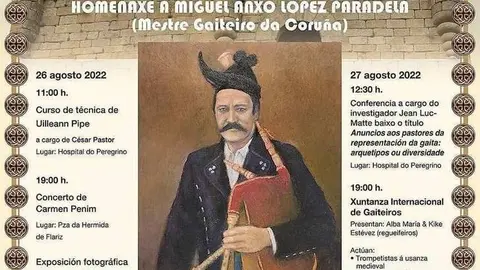 Cartel coa programaci&oacute;n da Xuntanza Internacional de Gaiteiros en Monterrei.