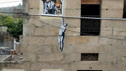 A r&eacute;pica dunha obra de Bansky que xa se pode ver en Ver&iacute;n.