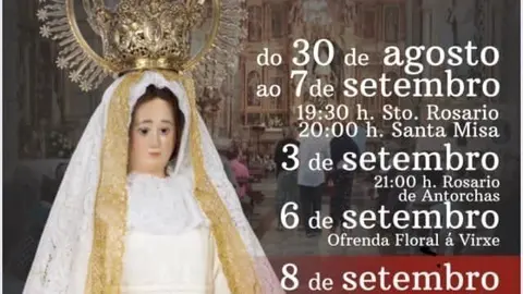 Cartel de la novena de la Virgen de los Remedios.