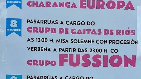 Cartel das festas en Castrelo de Cima, Ri&oacute;s.