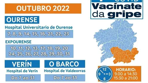 Calendario para a vacinaci&oacute;n da cuarta dose da covid na &aacute;rea sanitaria.