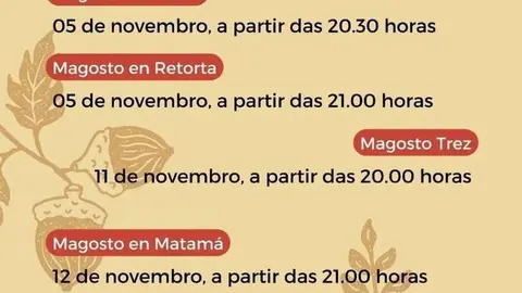 Cartel dos magostos que celebrar&aacute;n en Laza a partir deste domingo e no mes de novembro.