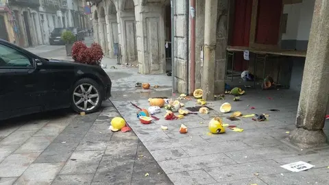 La exposici&oacute;n de las calabazas de Halloween qued&oacute; destru&iacute;da.