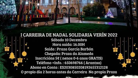 Cartel da primeira carreira solidaria en Ver&iacute;n.