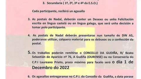 Bases do concurso de postais de Nadal da Gudi&ntilde;a.