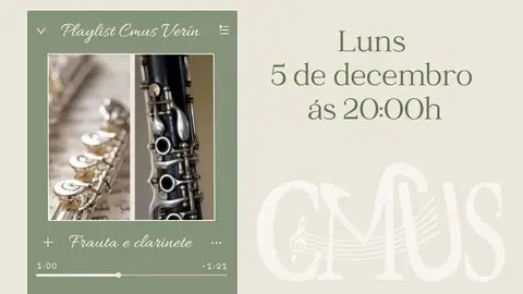 Cartel da audici&oacute;n dos alumnos de frauta e clarinete do CMUS.