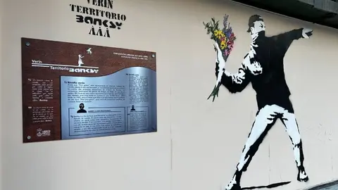 "Revolta verde" unha das obras do noso Bansky verinense | FOTO: Anabel G. Sim&oacute;n