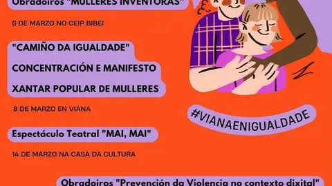 Cartel das actividades que ter&aacute;n lugar en Viana do Bolo con motivo do D&iacute;a Internacional da Muller.