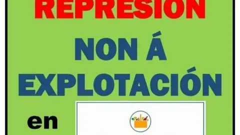 Cartel convocando a la concentraci&oacute;n ante las puertas del supermercado de Rosal&iacute;a de Castro.