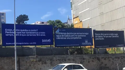 Uns dos valos publicitarios instalados na capital herculina. | FOTO: @silviaseixasnai