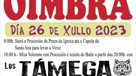 Cartel da festa na honra &aacute; Santa Ana, en O&iacute;mbra.