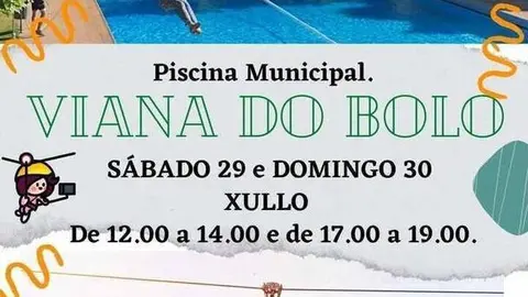 Viana ter&aacute; unha tirolina esta fin de semana nas piscinas.