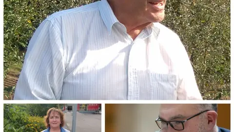 "Lucho" de Gondulfes (arriba), Josefa &Aacute;lvarez y Luis Buitr&oacute;n.