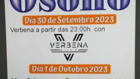 Cartel das festas de Oso&ntilde;o.